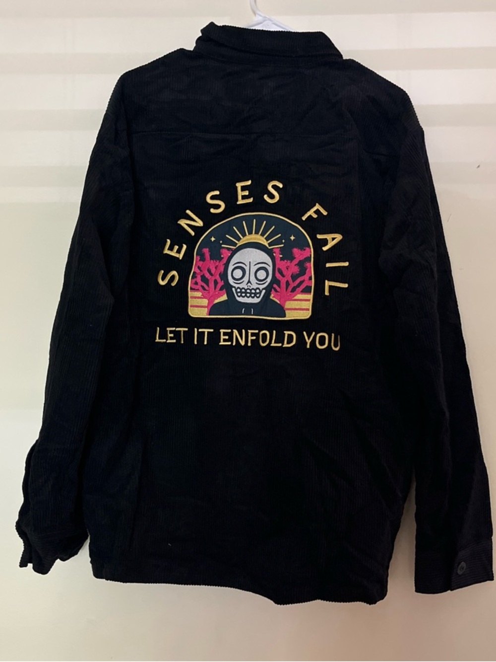 Senses Fail Black Graphic Corduroy Jacket
